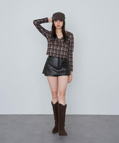 皮革風《庫洛米》迷你裙