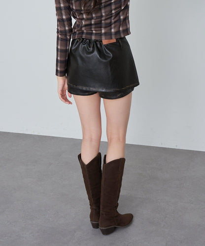 皮革風《庫洛米》迷你裙