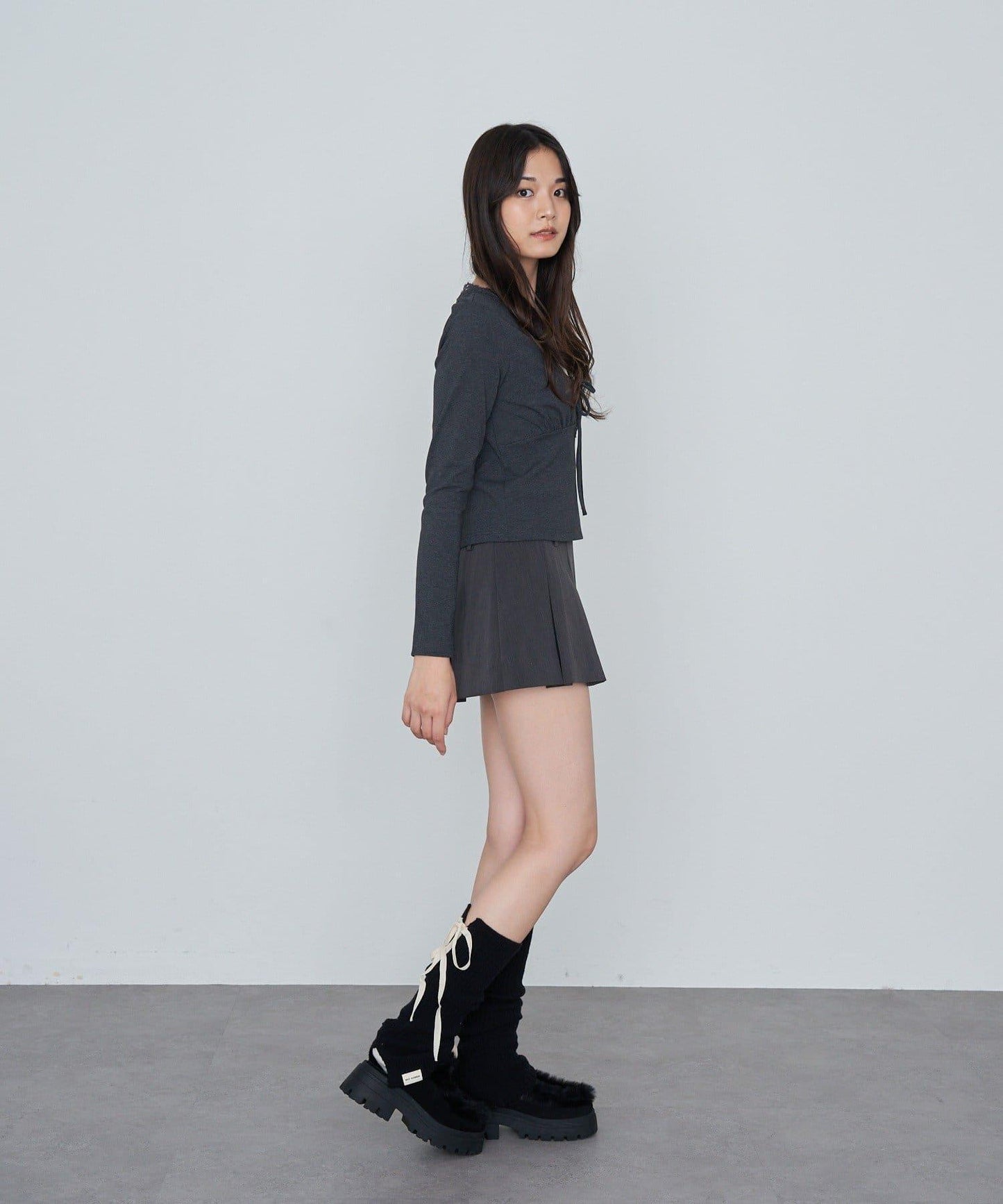 蕾絲拼接長袖T恤