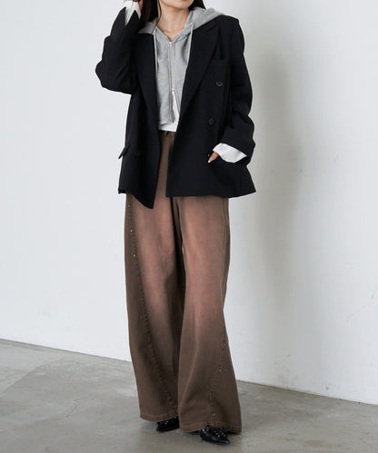 鉚釘裝飾寬鬆牛仔褲