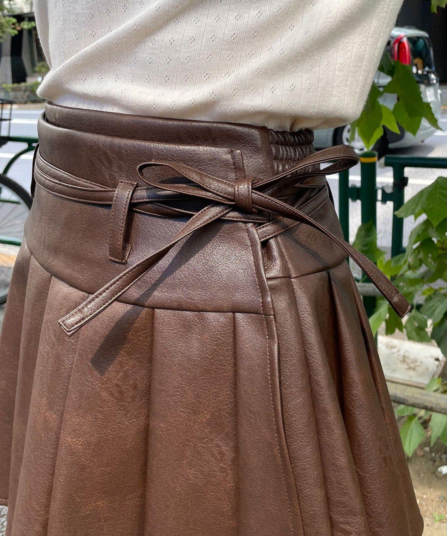 【Ciaopanic】皮革百褶包裹式迷你裙