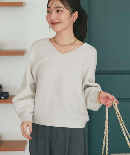 100%羊毛高縮絨V領針織衫