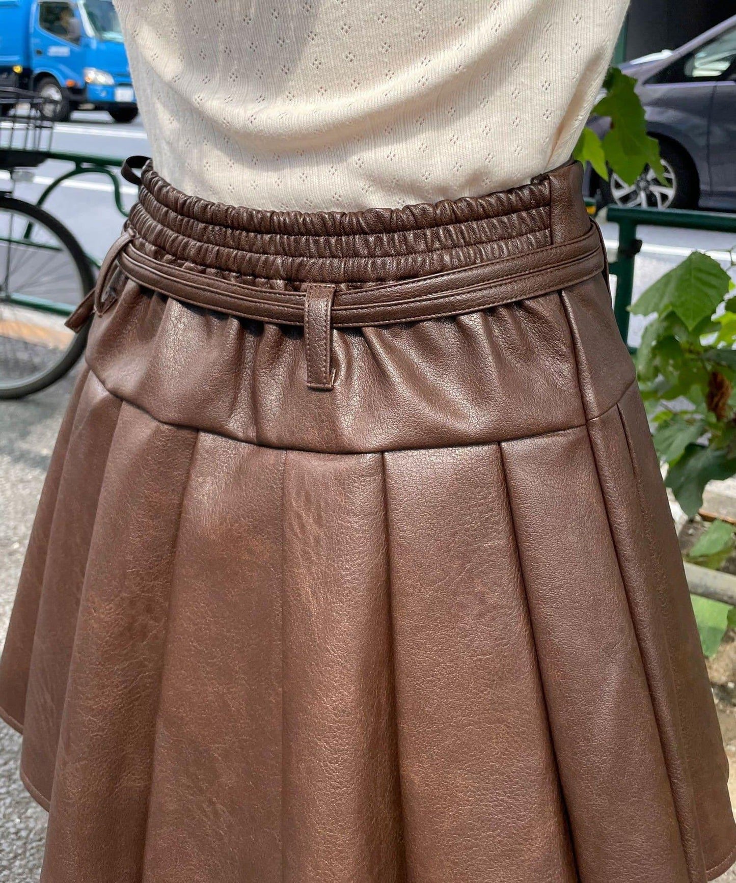 【Ciaopanic】皮革百褶包裹式迷你裙