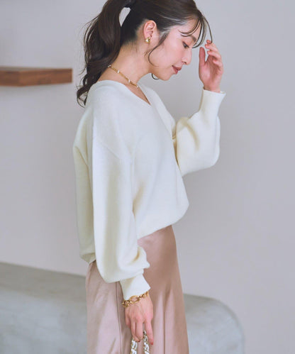 100%羊毛高縮絨V領針織衫