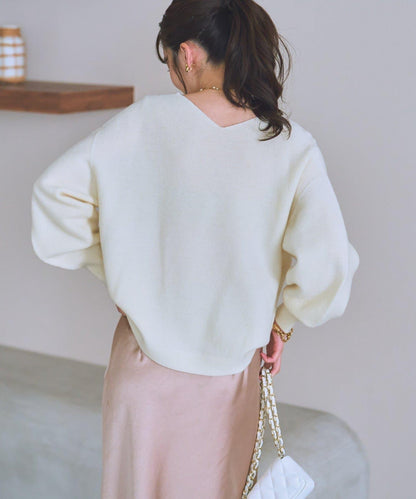 100%羊毛高縮絨V領針織衫