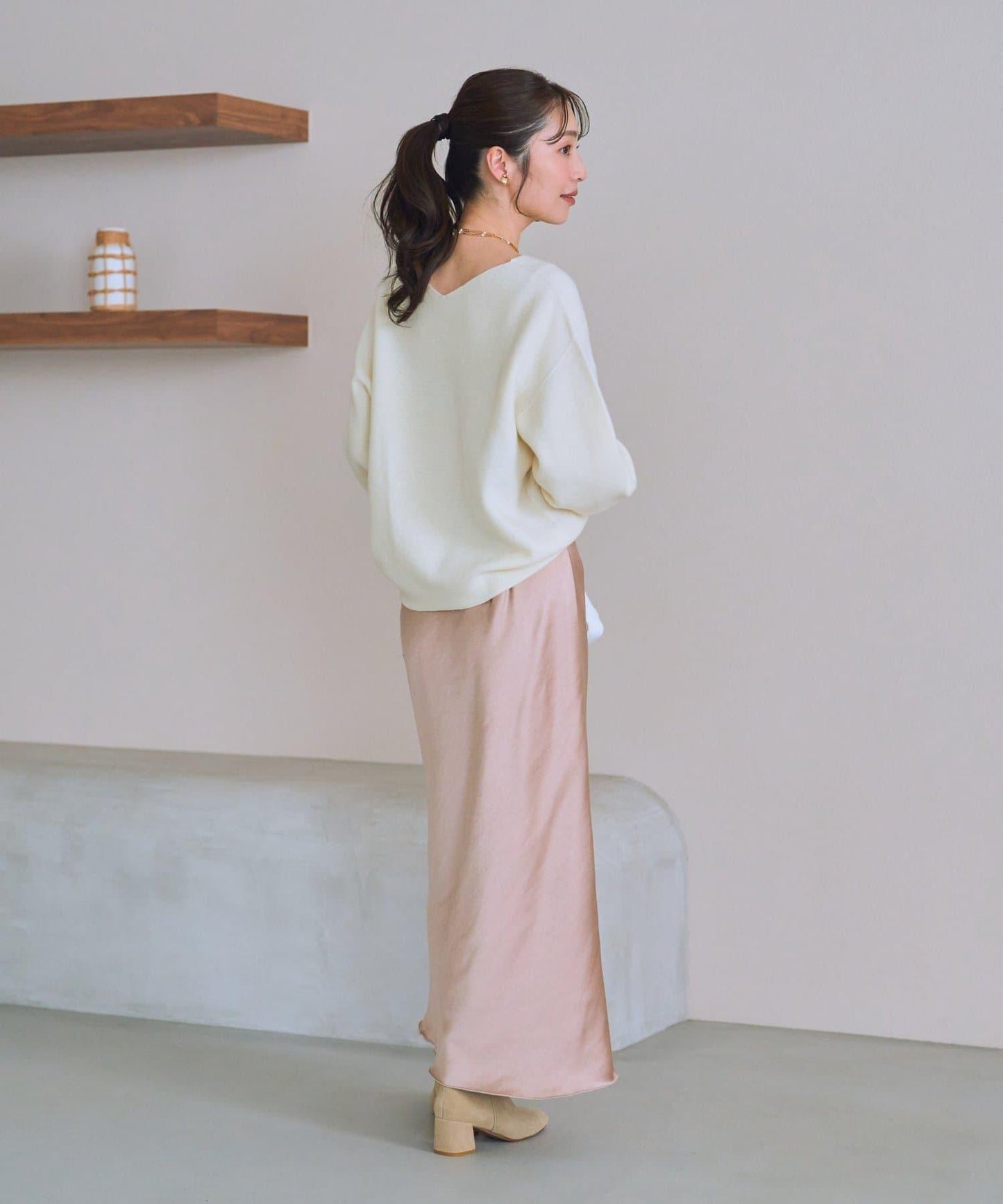 100%羊毛高縮絨V領針織衫