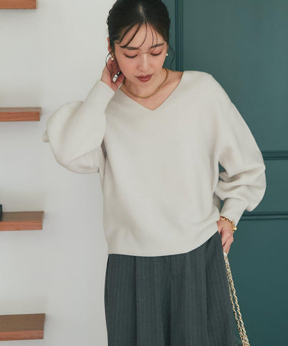 100%羊毛高縮絨V領針織衫