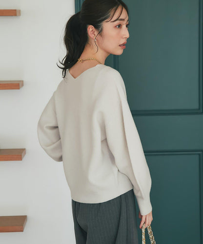 100%羊毛高縮絨V領針織衫