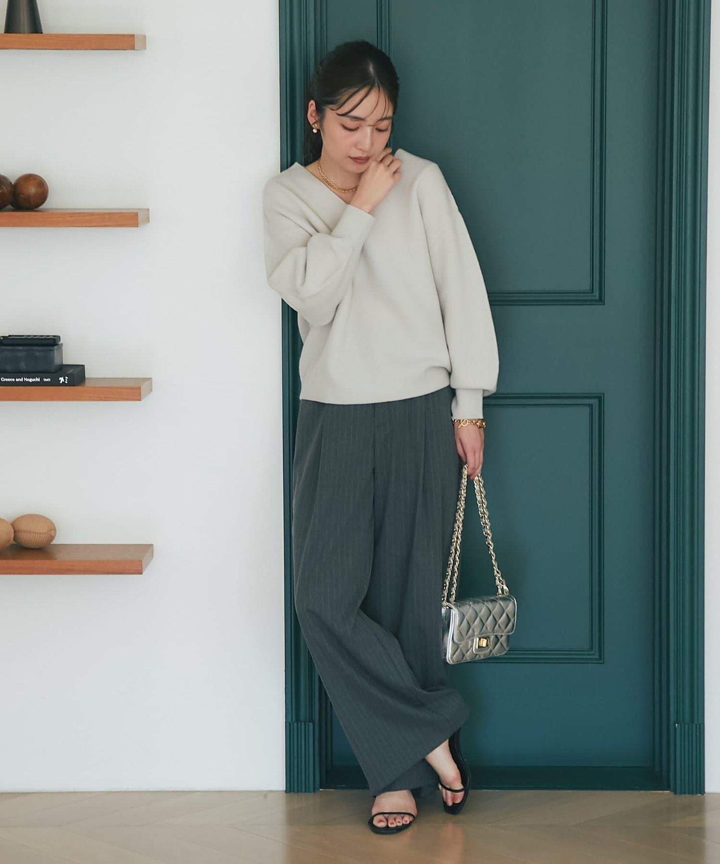 100%羊毛高縮絨V領針織衫