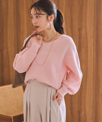 100%羊毛高縮絨V領針織衫