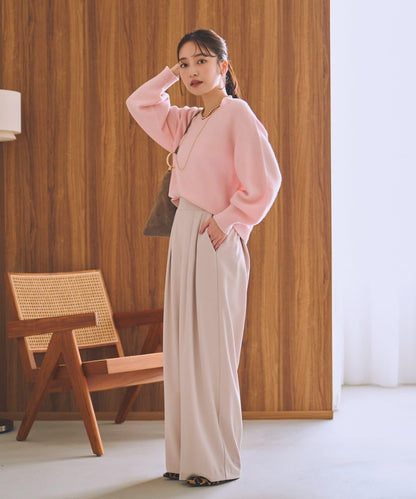 100%羊毛高縮絨V領針織衫