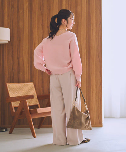 100%羊毛高縮絨V領針織衫