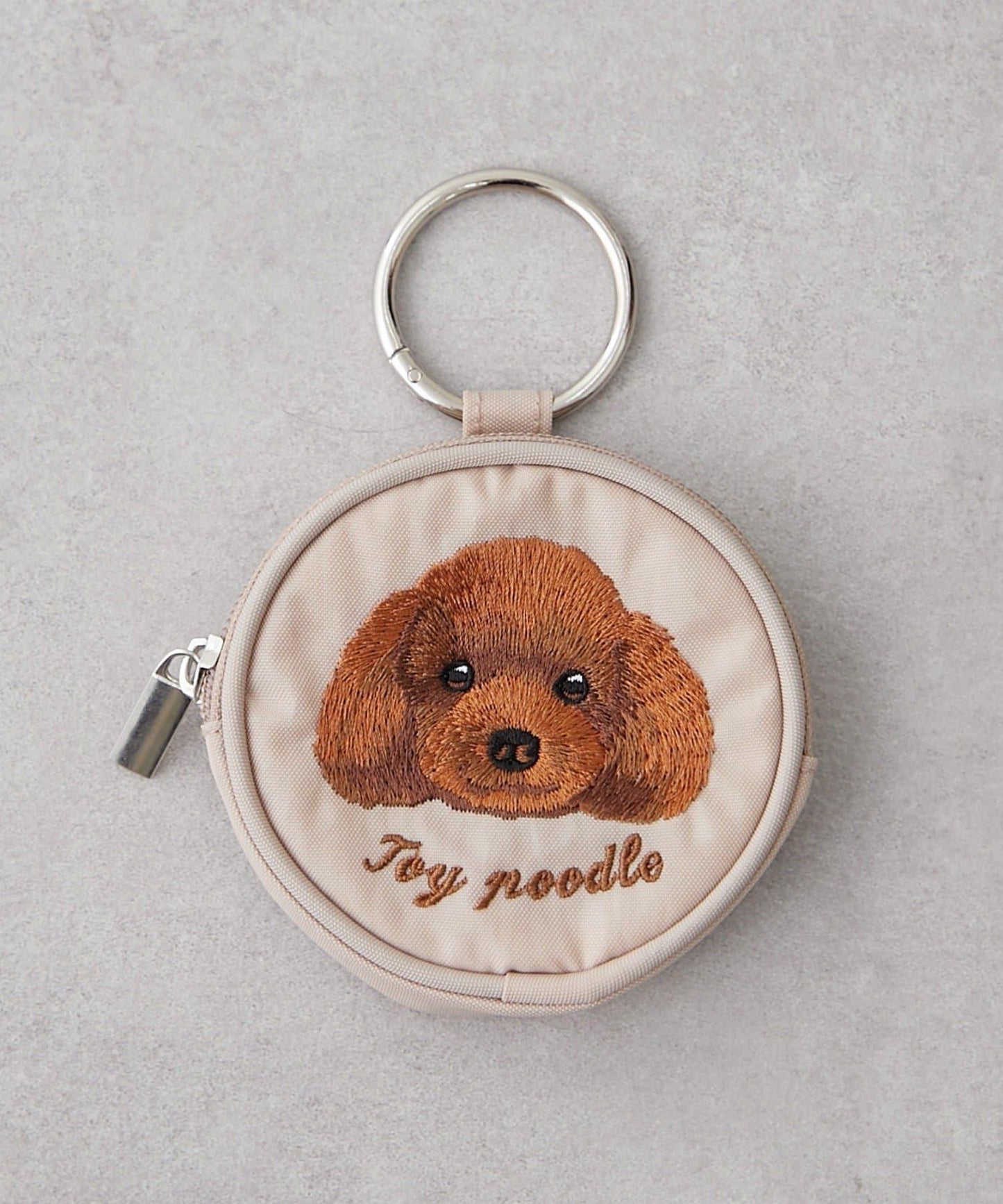 動物刺繡圓形收納包