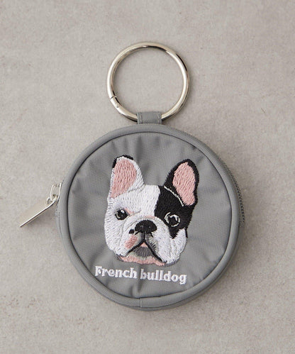 動物刺繡圓形收納包