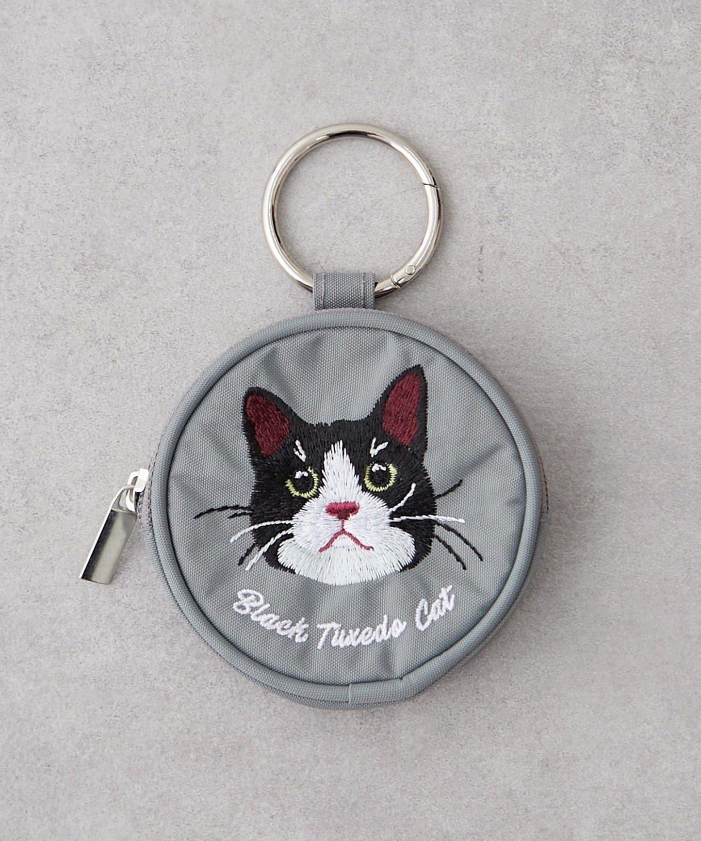 動物刺繡圓形收納包