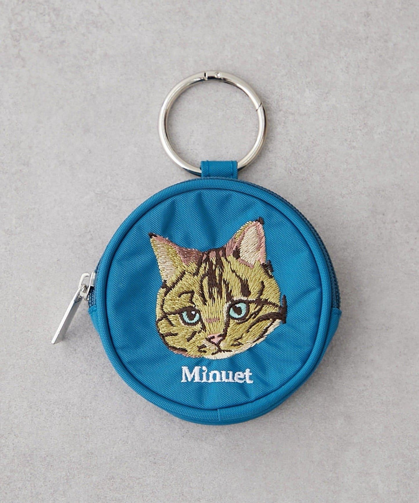 動物刺繡圓形收納包