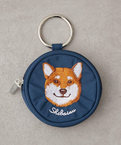 動物刺繡圓形收納包