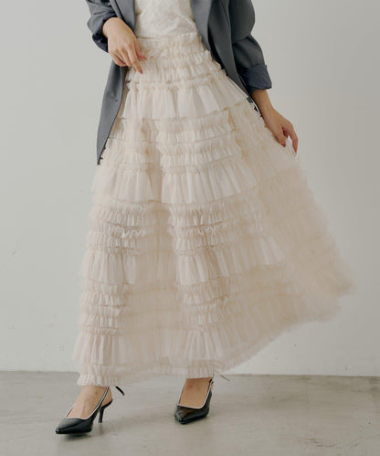 【SALON by Chico】蓬鬆網紗半身裙