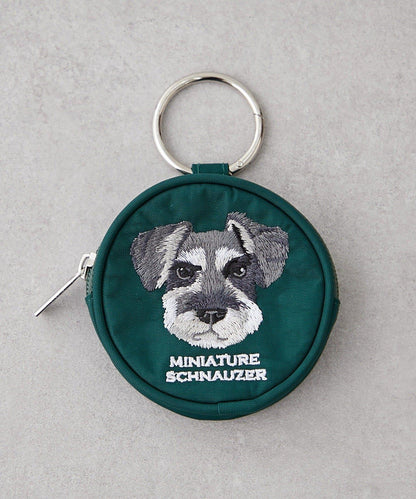 動物刺繡圓形收納包