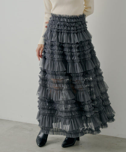 【SALON by Chico】蓬鬆網紗半身裙