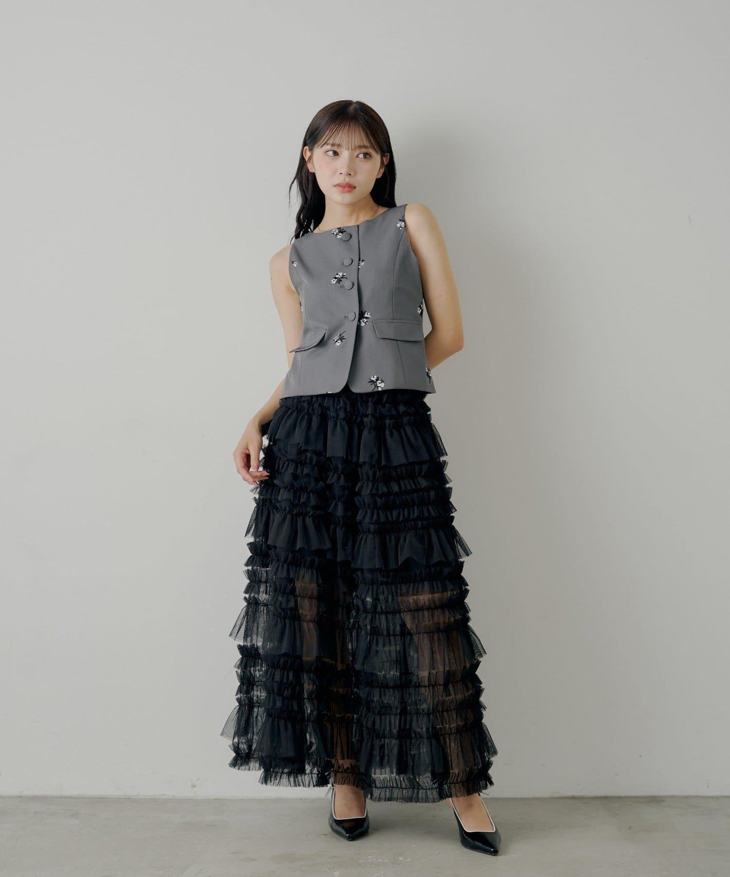 【SALON by Chico】蓬鬆網紗半身裙