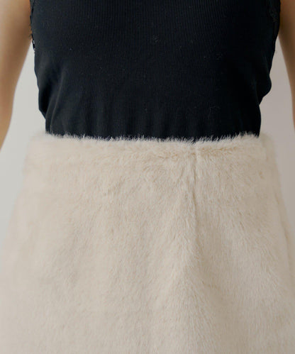 【Chico】仿毛皮迷你裙