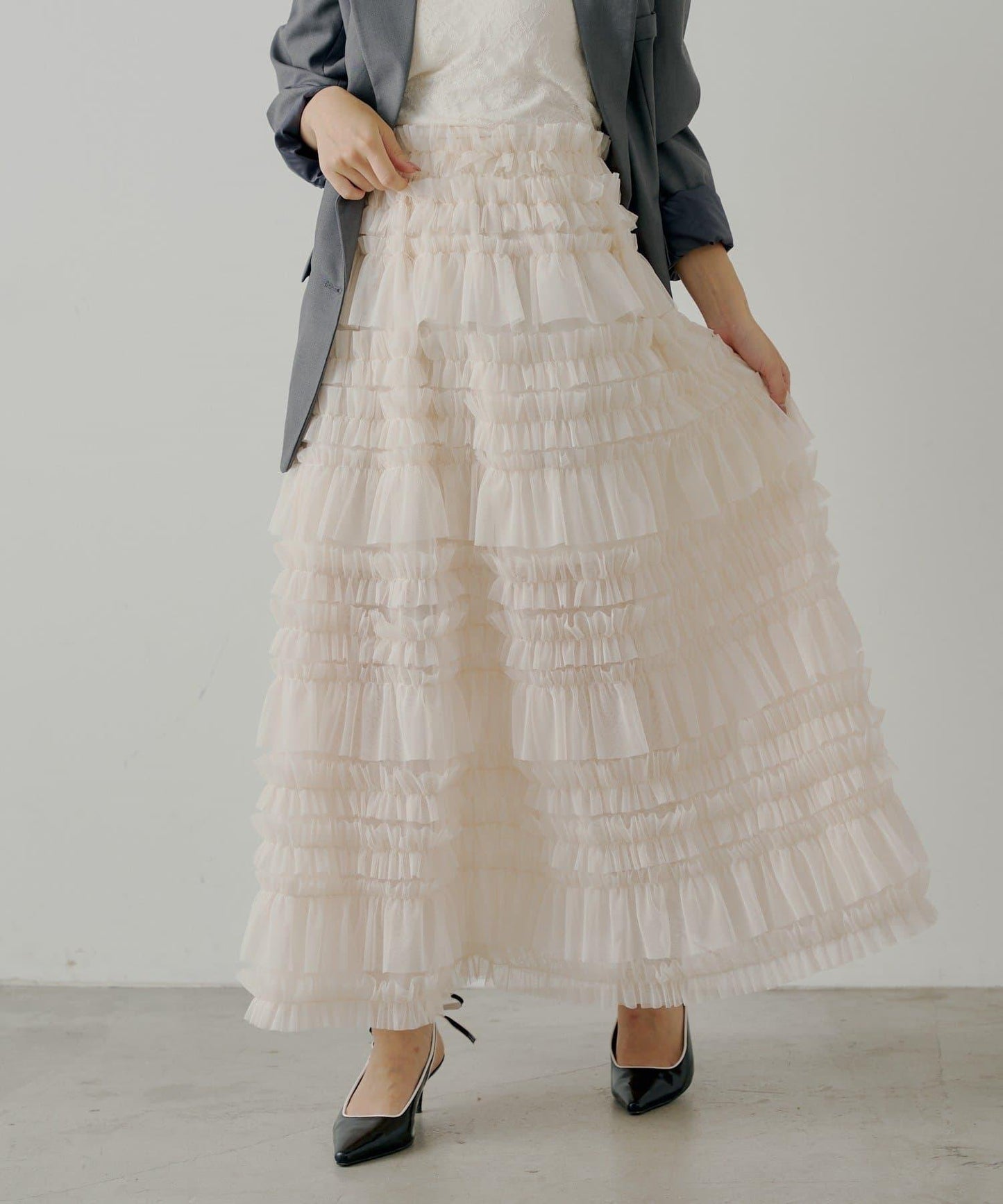 【SALON by Chico】蓬鬆網紗半身裙