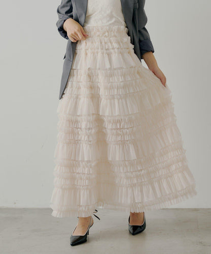 【SALON by Chico】蓬鬆網紗半身裙