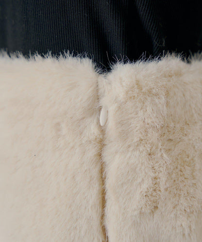 【Chico】仿毛皮迷你裙