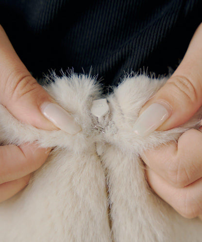 【Chico】仿毛皮迷你裙