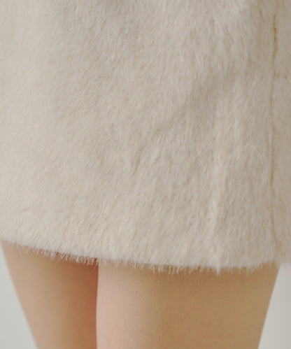 【Chico】仿毛皮迷你裙