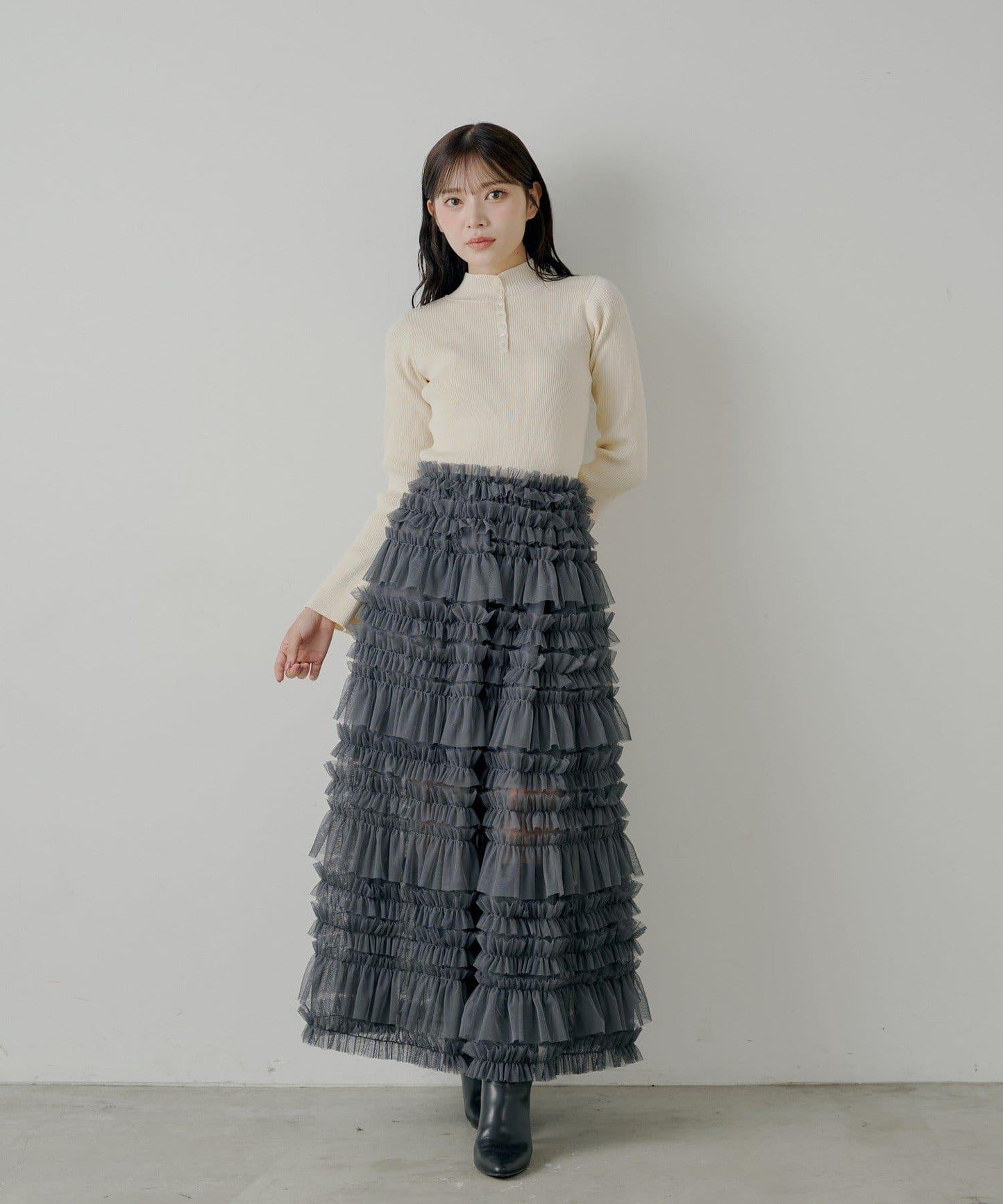 【SALON by Chico】蓬鬆網紗半身裙