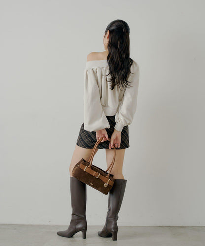 【Chico】2WAY一字肩雙拉鍊衛衣