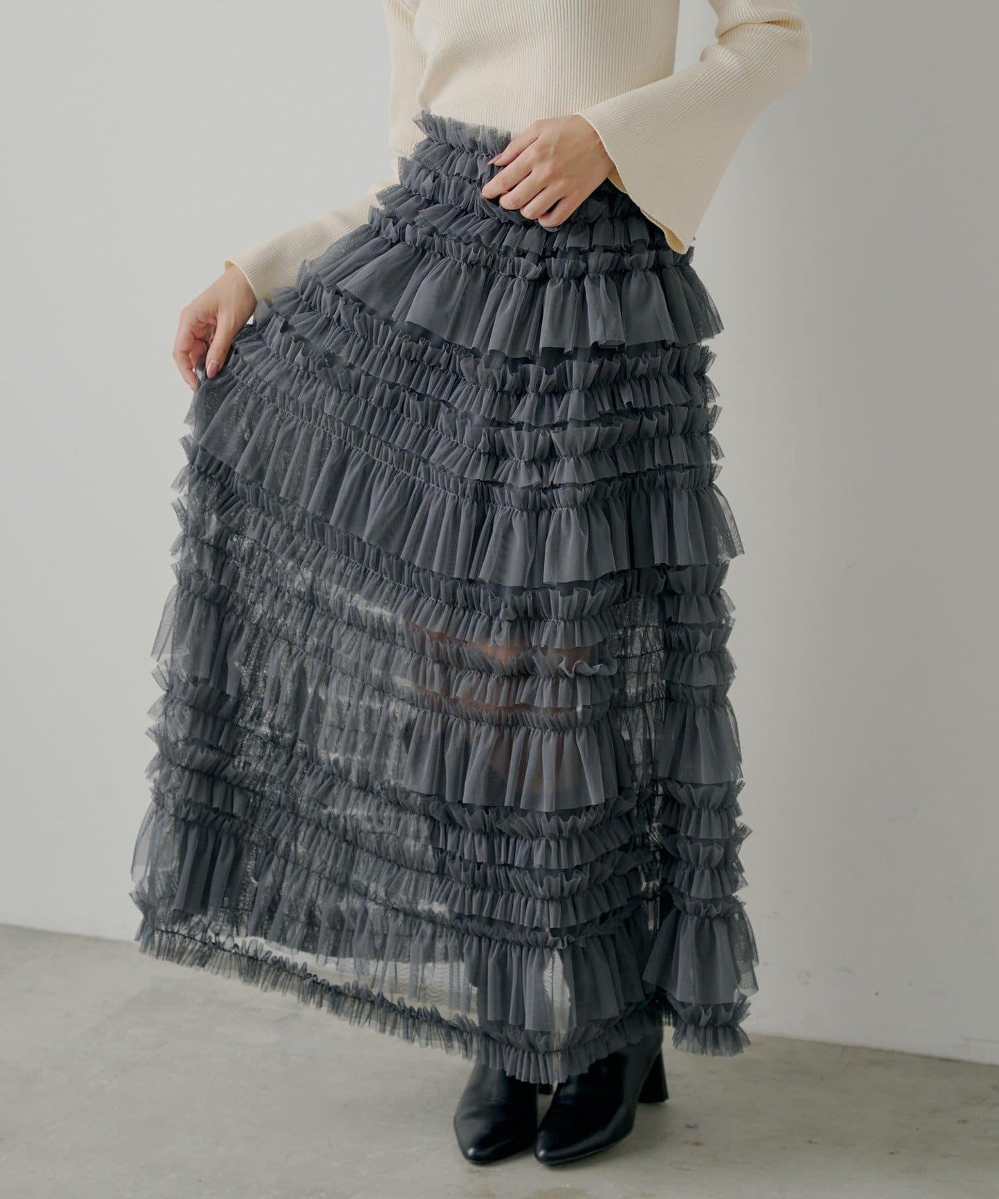 【SALON by Chico】蓬鬆網紗半身裙