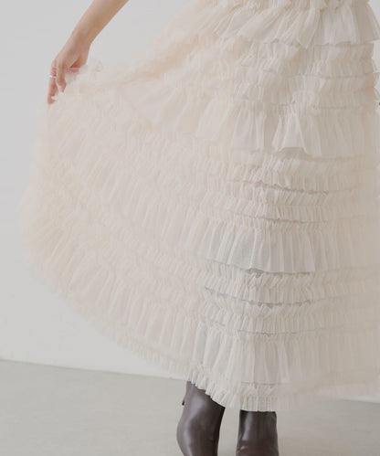 【SALON by Chico】蓬鬆網紗半身裙