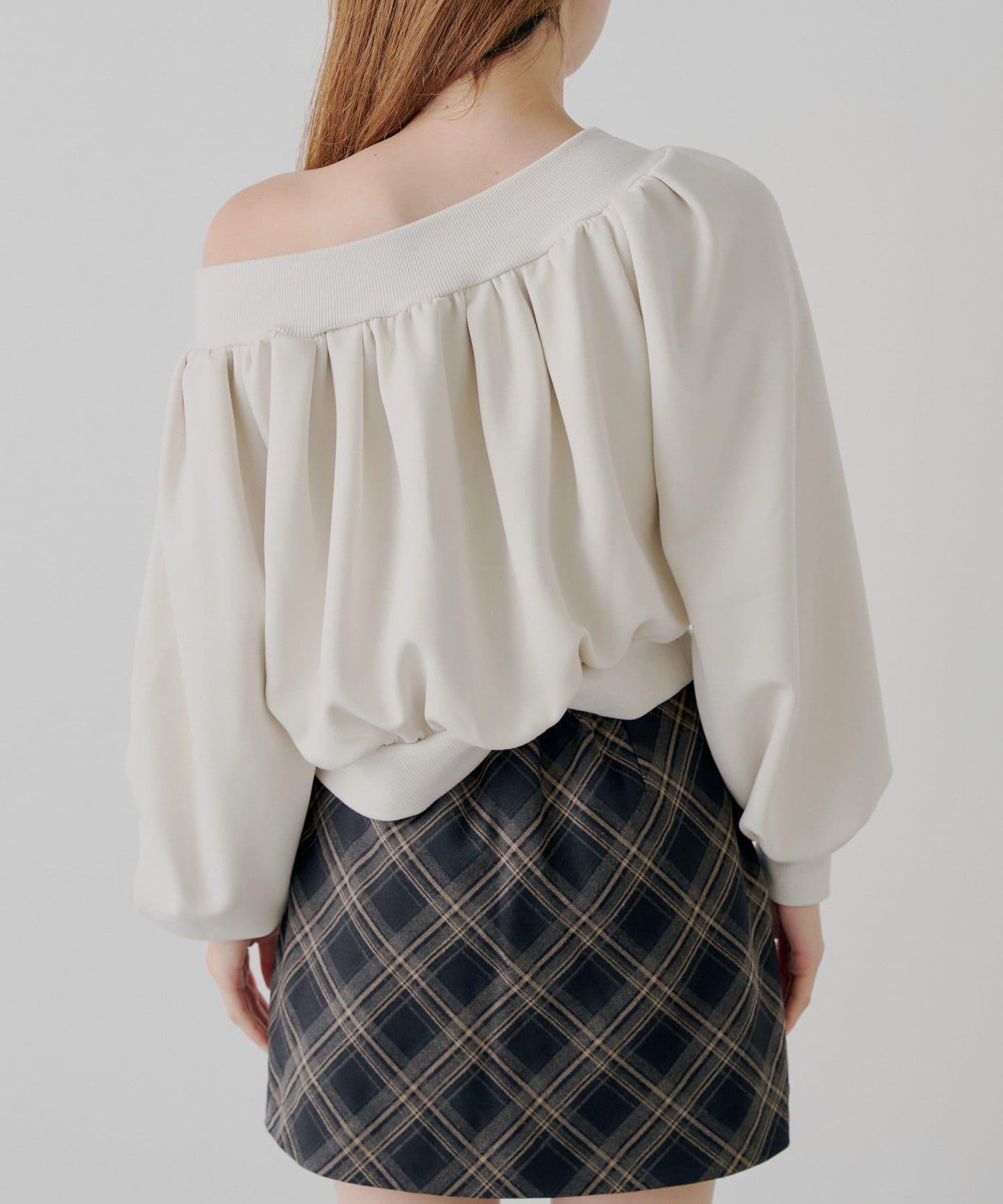 【Chico】2WAY一字肩雙拉鍊衛衣