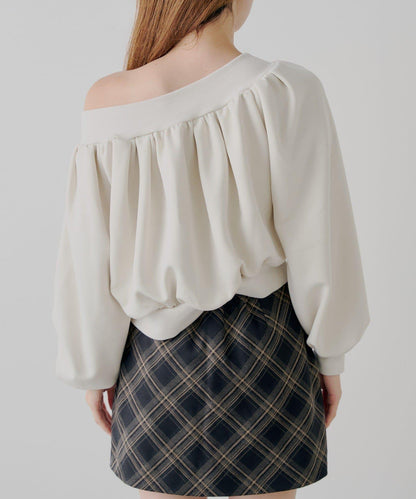 【Chico】2WAY一字肩雙拉鍊衛衣