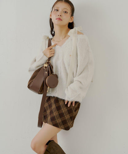 【Chico】前裹設計迷你裙褲