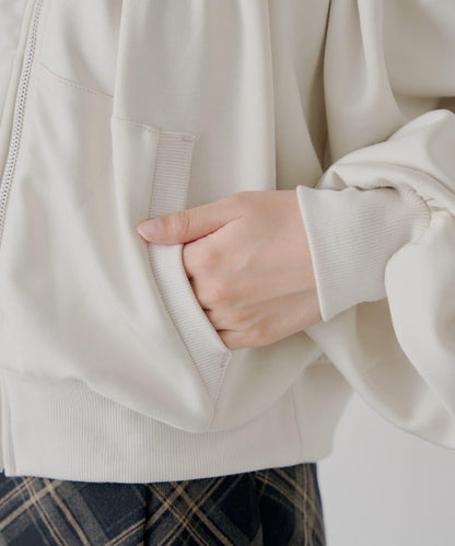 【Chico】2WAY一字肩雙拉鍊衛衣