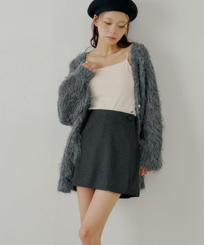 【Chico】前裹設計迷你裙褲