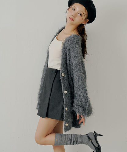 【Chico】前裹設計迷你裙褲