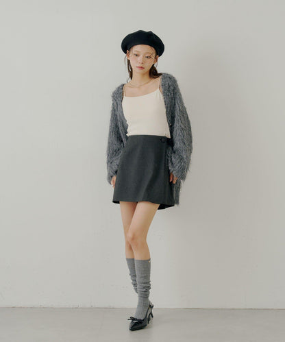 【Chico】前裹設計迷你裙褲