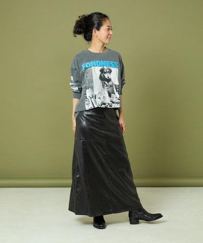 DOG PHOTO/狗狗照片印花長袖T恤