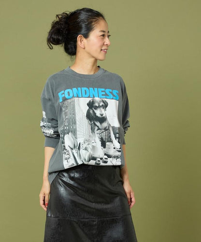 DOG PHOTO/狗狗照片印花長袖T恤