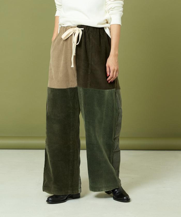 改良燈芯絨寬腿褲