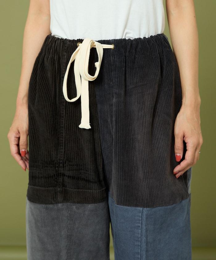 改良燈芯絨寬腿褲