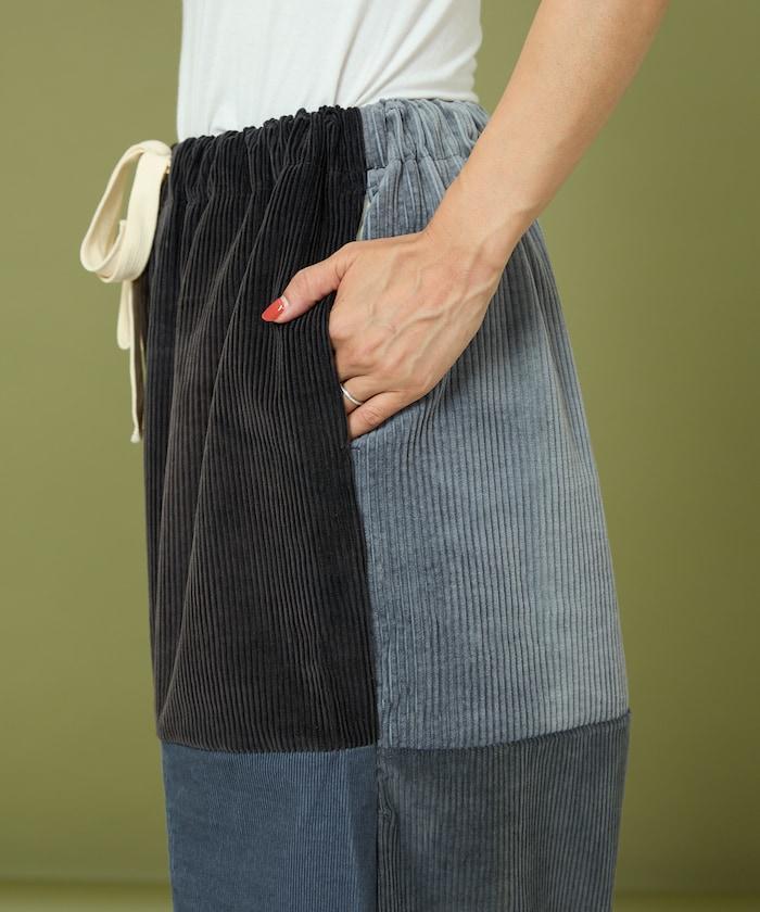 改良燈芯絨寬腿褲