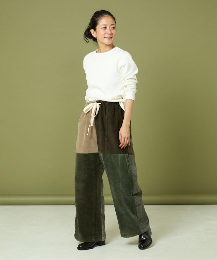 改良燈芯絨寬腿褲