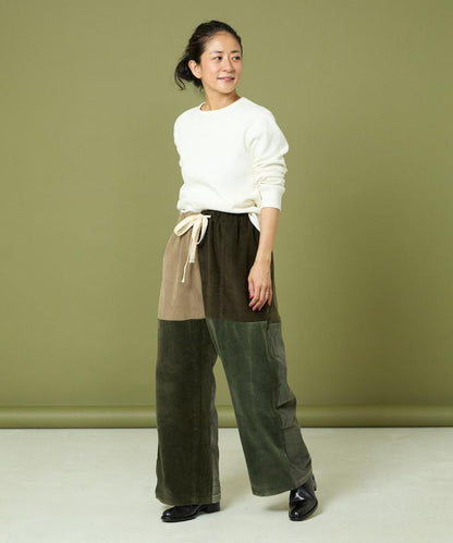 改良燈芯絨寬腿褲