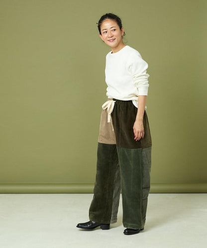 改良燈芯絨寬腿褲